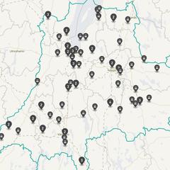 Punktkarta över olyckor i länet