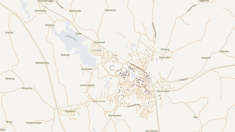 Punktkarta över skyddsrum