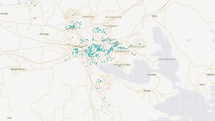 Punktkarta över skyddsrum