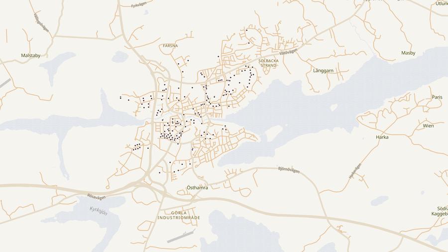 Punktkarta över skyddsrum
