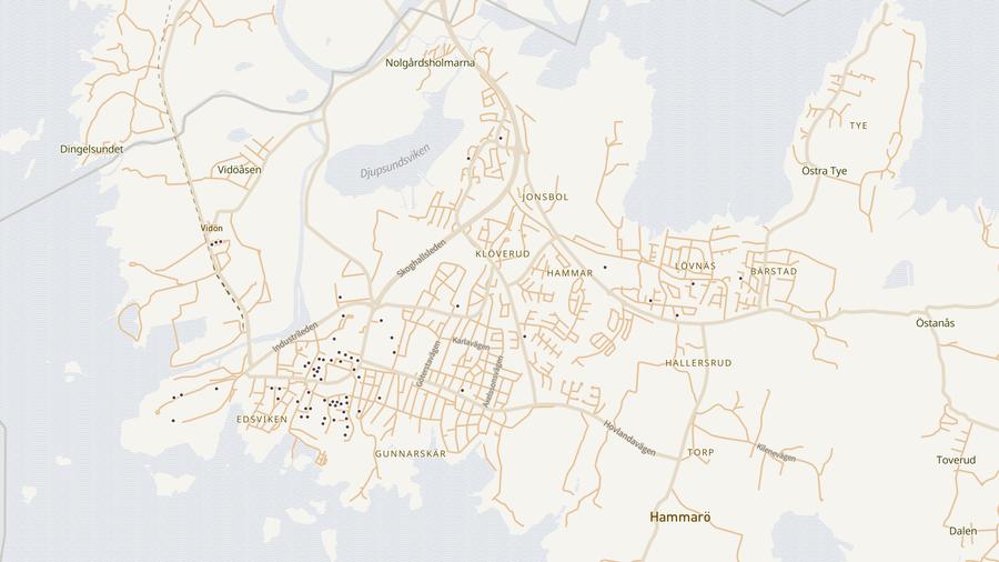 Punktkarta över skyddsrum