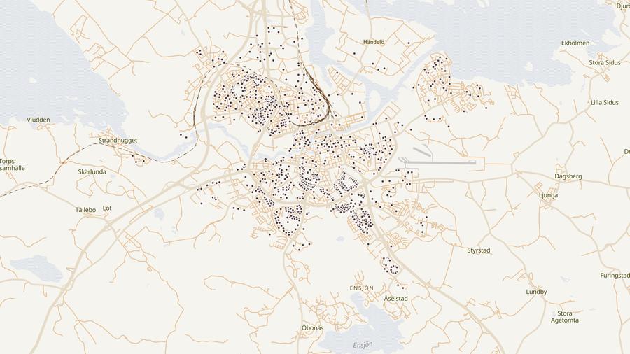 Punktkarta över skyddsrum