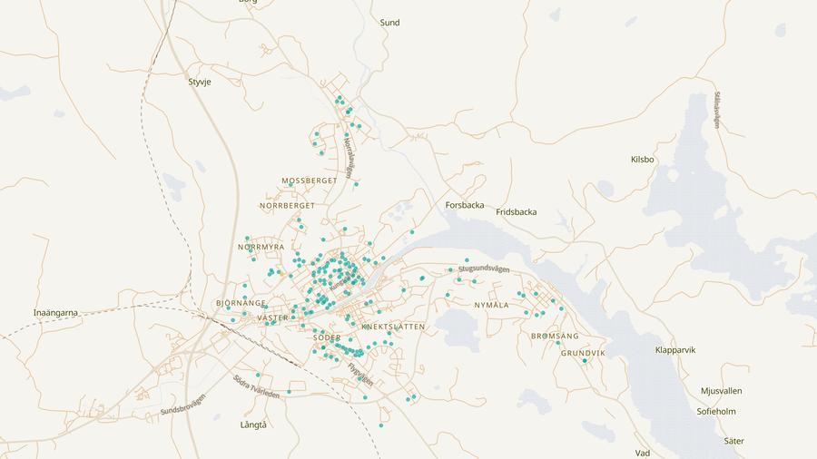 Punktkarta över skyddsrum