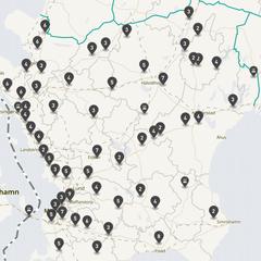 Punktkarta över olyckor i länet