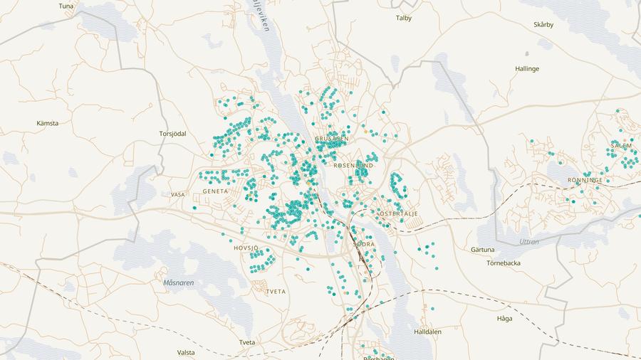 Punktkarta över skyddsrum