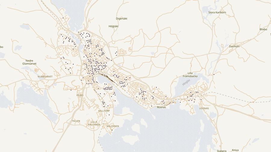 Punktkarta över skyddsrum