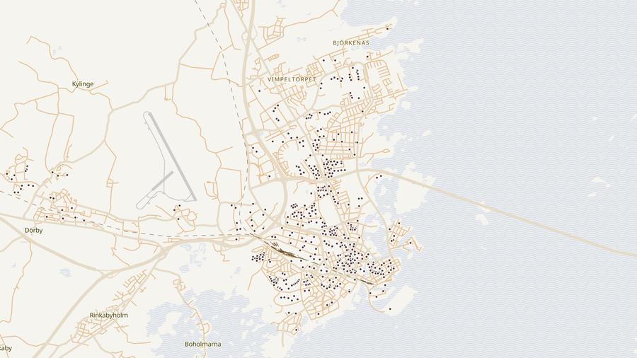 Punktkarta över skyddsrum