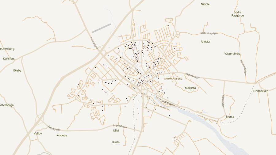 Punktkarta över skyddsrum