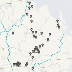 Punktkarta över olyckor i länet