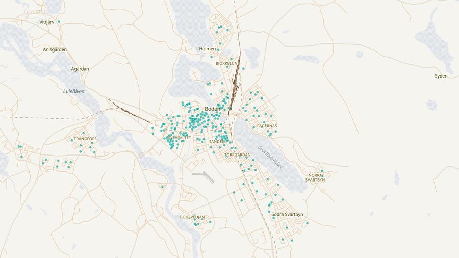 Punktkarta över skyddsrum