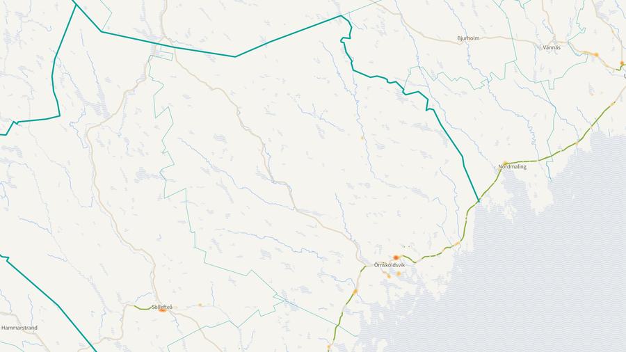 Viltolyckornas fördelning i Örnsköldsviks kommun