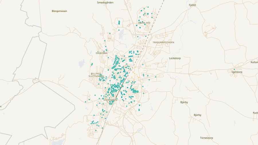 Punktkarta över skyddsrum