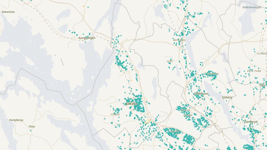Punktkarta över skyddsrum