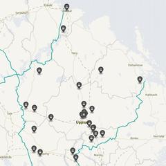 Punktkarta över olyckor i länet