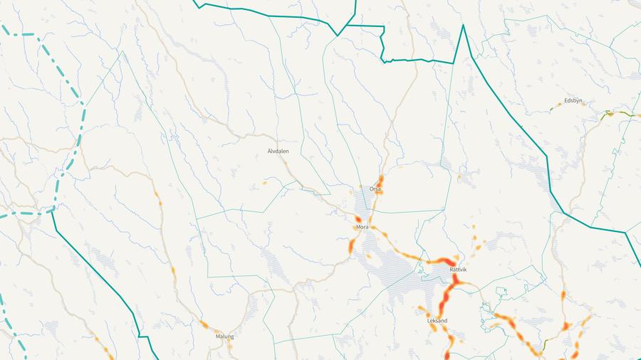 Viltolyckornas fördelning i Mora kommun
