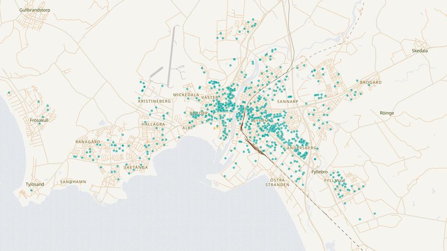 Punktkarta över skyddsrum