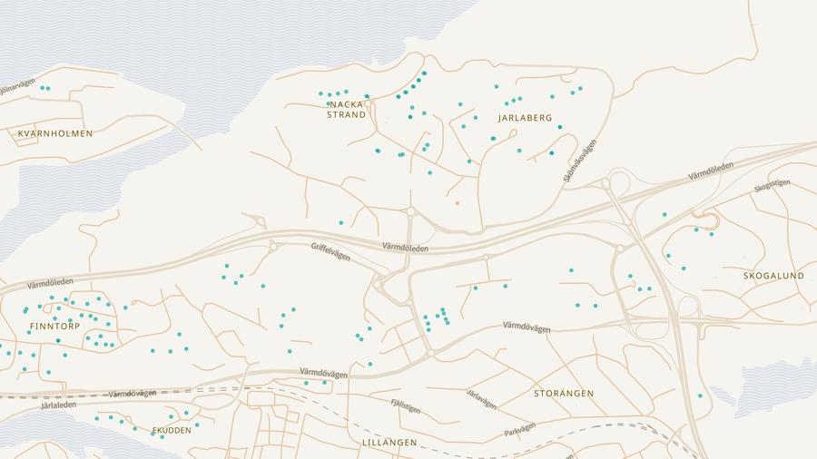 Punktkarta över skyddsrum