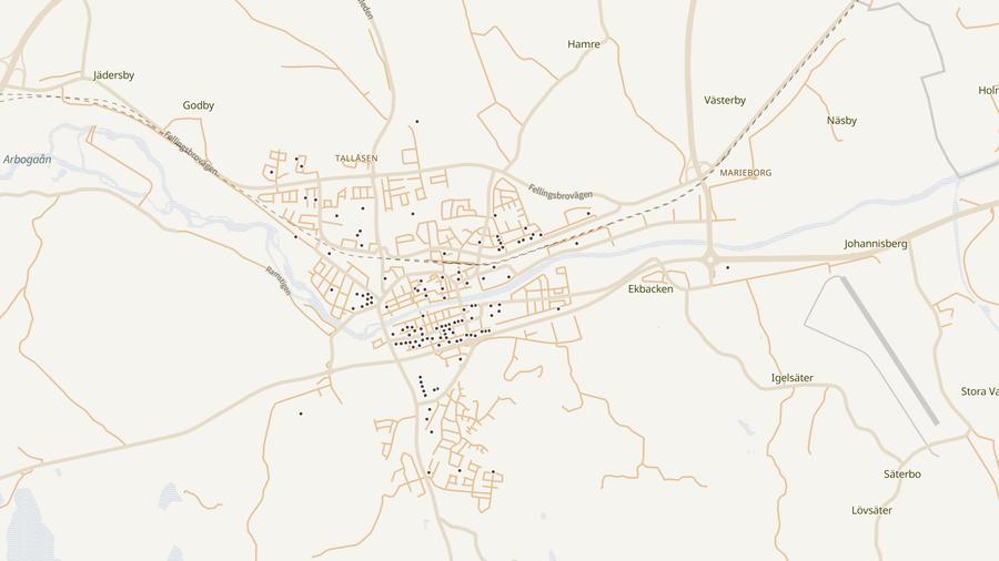 Punktkarta över skyddsrum