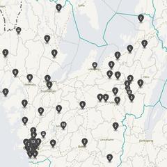 Punktkarta över olyckor i länet