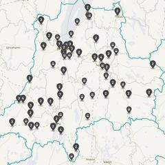 Punktkarta över olyckor i länet