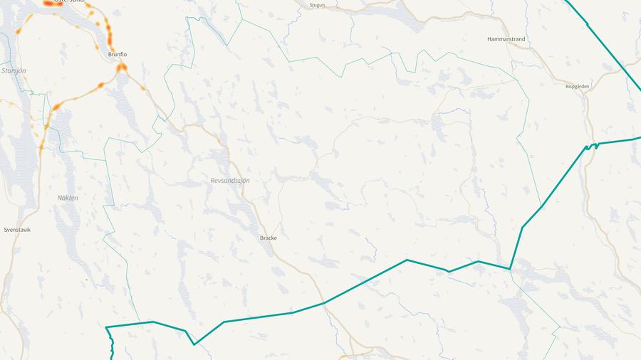 Viltolyckornas fördelning i Bräcke kommun