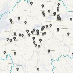 Punktkarta över olyckor i länet