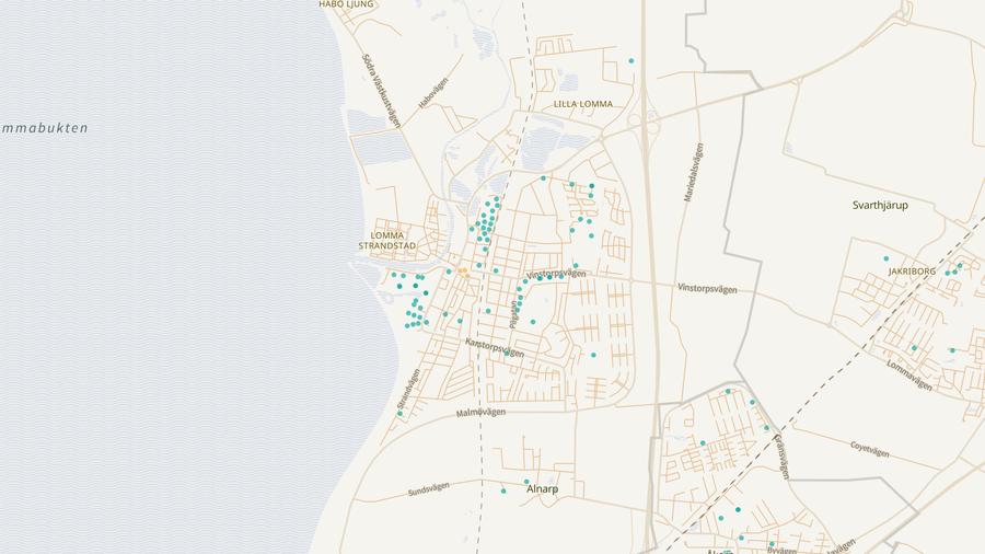 Punktkarta över skyddsrum