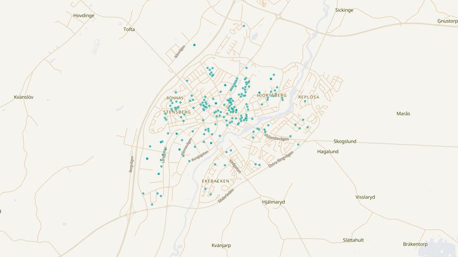 Punktkarta över skyddsrum