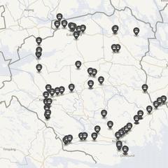 Punktkarta över olyckor i länet