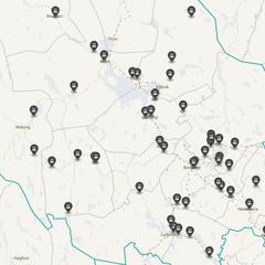 Punktkarta över olyckor i länet