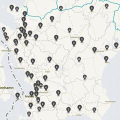 Punktkarta över olyckor i länet