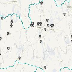 Punktkarta över olyckor i länet