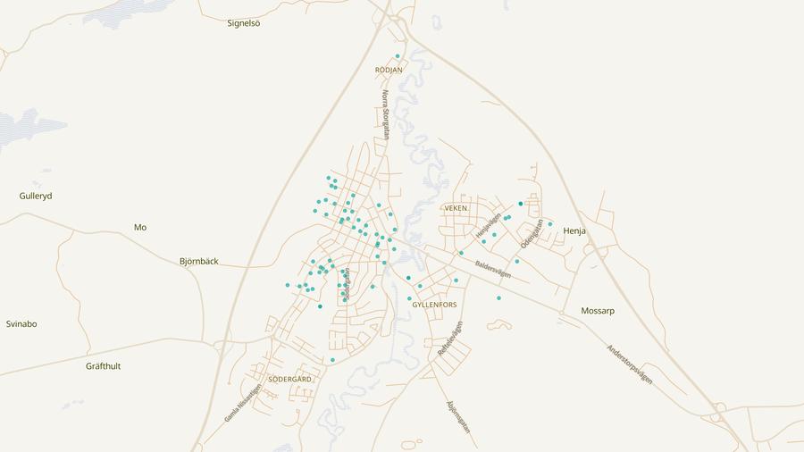 Punktkarta över skyddsrum