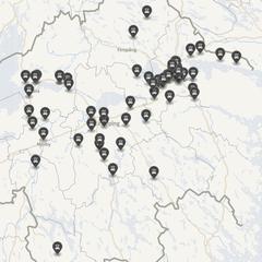Punktkarta över olyckor i länet