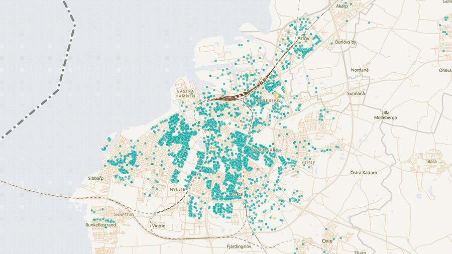 Punktkarta över skyddsrum
