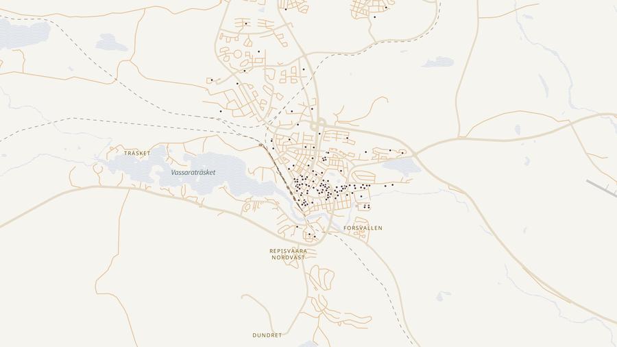 Punktkarta över skyddsrum