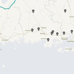 Punktkarta över olyckor i länet