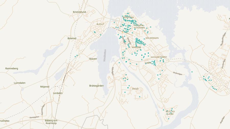 Punktkarta över skyddsrum