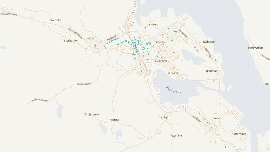Punktkarta över skyddsrum