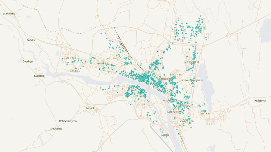 Punktkarta över skyddsrum