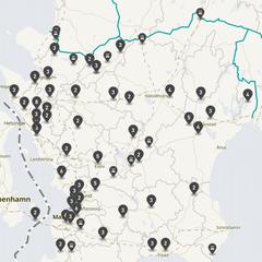 Punktkarta över olyckor i länet