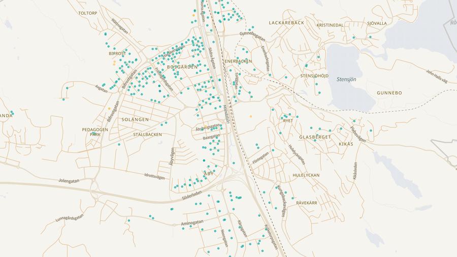 Punktkarta över skyddsrum