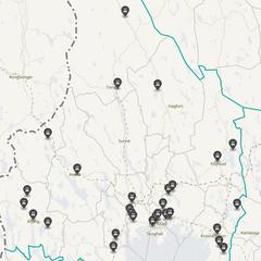 Punktkarta över olyckor i länet