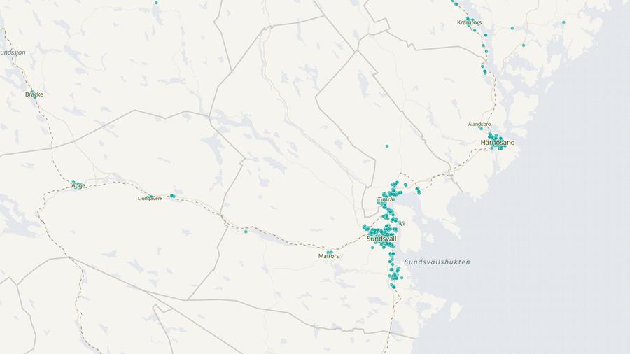 Punktkarta över skyddsrum