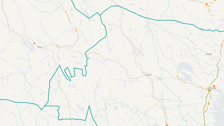 Viltolyckornas fördelning i Ljusdals kommun