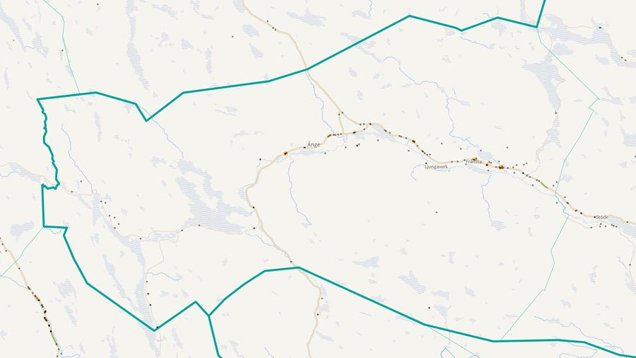 Viltolyckornas fördelning i Ånge kommun