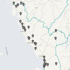 Punktkarta över olyckor i länet