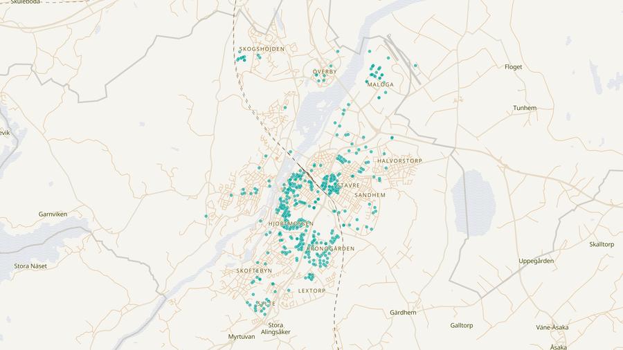 Punktkarta över skyddsrum
