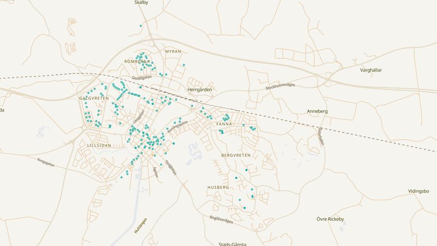 Punktkarta över skyddsrum