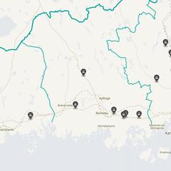 Punktkarta över olyckor i länet